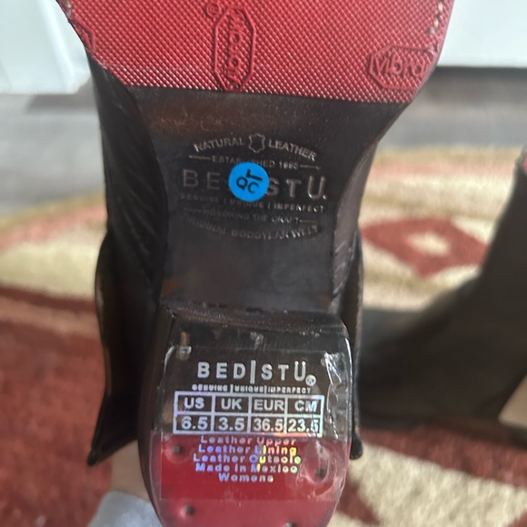 Bed Stu Iris Black Leather Ankle Boots Zipper Detail 6.5 NWT - Picture 5 of 6